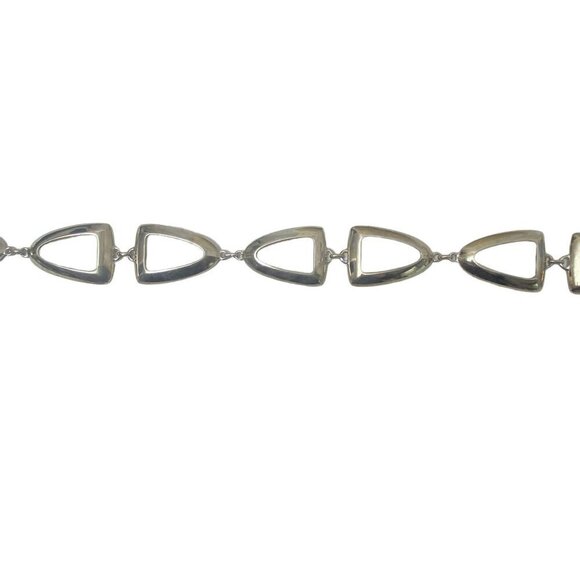Link Chain Belt Silvertone Metal Made in Italy One Size Adjustable 40" Long - Picture 6 of 12